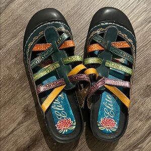 Elite by Corkys Rock slip on multicolor leather sandals